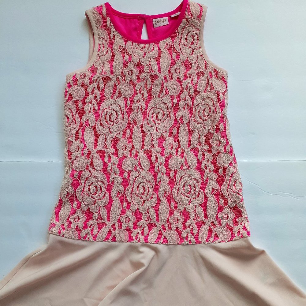 Ted Baker Girls Dress Pink Sleeveless Lace Floral Size 8